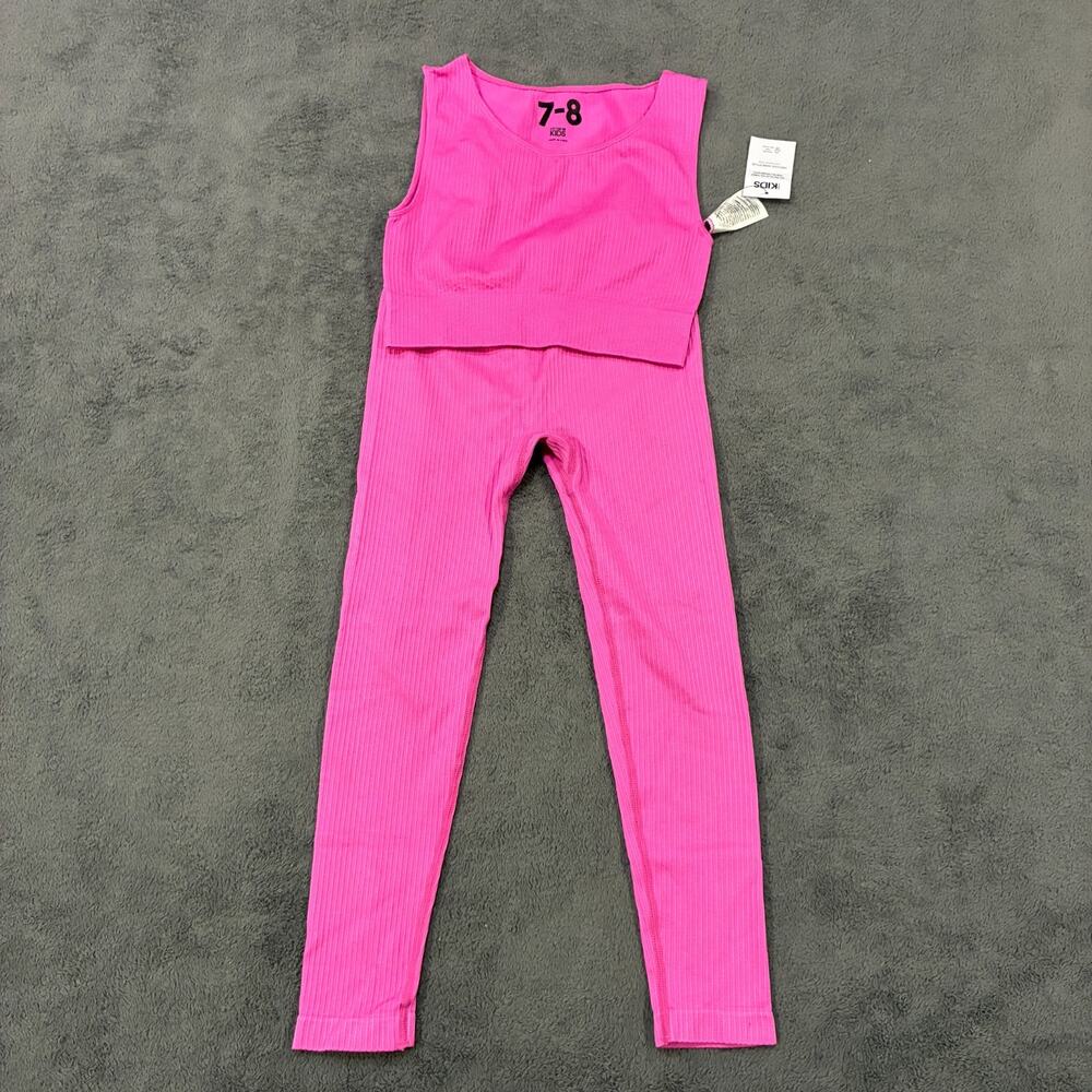 Imani Pink Seamfree Crop Top & Leggings Activewear Set Kids Girls Size 7-8